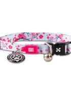 MAX & MOLLY Smart ID Cherry Bloom zgardă pisici ajustabilă poliester bleu și roz cataramă trident 22-35 x 1cm