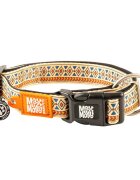 MAX & MOLLY Smart ID Ethnic zgardă câini ajustabilă poliester bej cataramă trident S(28-45 x 1.5cm)