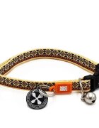 MAX & MOLLY Smart ID Ethnic zgardă pisici ajustabilă poliester bej cataramă trident 22-35 x 1cm
