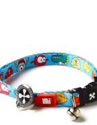 MAX & MOLLY Smart ID LIttle Monsters zgardă pisici ajustabilă poliester albastru cataramă trident 22-35 x 1cm