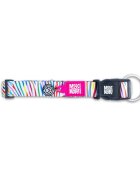 MAX & MOLLY Smart ID Magic Zebra zgardă câini ajustabilă poliester alb cataramă trident M(34-55 x 2cm)