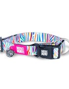 MAX & MOLLY Smart ID Magic Zebra zgardă câini ajustabilă poliester alb cataramă trident S(28-45 x 1.5cm)