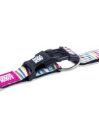 MAX & MOLLY Smart ID Magic Zebra zgardă câini ajustabilă poliester alb cataramă trident S(28-45 x 1.5cm)