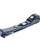 MAX & MOLLY Smart ID Mykonos Black zgardă câini ajustabilă poliester alb și negru cataramă trident L(39-62 x 2.5cm)