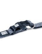 MAX & MOLLY Smart ID Mykonos Black zgardă câini ajustabilă poliester alb și negru cataramă trident L(39-62 x 2.5cm)