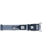MAX & MOLLY Smart ID Mykonos Black zgardă câini ajustabilă poliester alb și negru cataramă trident M(34-55 x 2cm)
