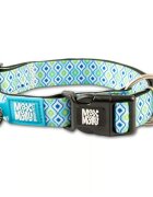 MAX & MOLLY Smart ID Retro Blue zgardă câini ajustabilă poliester bleu cataramă trident M(34-55 x 2cm)