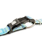 MAX & MOLLY Smart ID Retro Blue zgardă câini ajustabilă poliester bleu cataramă trident M(34-55 x 2cm)