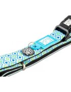 MAX & MOLLY Smart ID Retro Blue zgardă câini ajustabilă poliester bleu cataramă trident S(28-45 x 1.5cm)