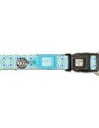 MAX & MOLLY Smart ID Retro Blue zgardă câini ajustabilă poliester bleu cataramă trident S(28-45 x 1.5cm)