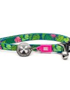 MAX & MOLLY Smart ID Tropical zgardă pisici ajustabilă poliester verde cataramă trident 22-35 x 1cm