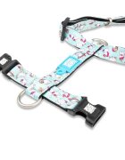 MAX & MOLLY Unicorn ham prindere dublă(piept&spate) câini poliester bleu cataramă trident S(43-53 x 1.5cm)