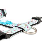 MAX & MOLLY Unicorn ham prindere dublă(piept&spate) câini poliester bleu cataramă trident S(43-53 x 1.5cm)