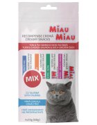 MIAU MIAU Creamy Snacks Mix Ton Pui Somon și Rață recompense fără cereale pisici (piure) 60g