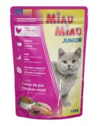 MIAU MIAU Kitten Pui plic hrană umedă pisici junior (în sos) 100g