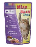 MIAU MIAU Sterilised Pui plic hrană umedă pisici sterilizate (în sos) 100g