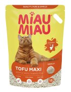 MIAU MIAU Tofu Maxi Vanilie așternut igienic pisici peleți tofu neaglomerant ecologic biodegradabil 15l Maxi neparfumat așternut igienic pisici peleți tofu neaglomerant ecologic biodegradabil 15l