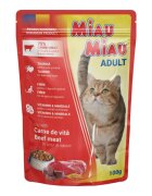 MIAU MIAU Vită plic hrană umedă pisici (în sos) 100g