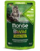 Monge BWild Sterilised Mistreț și Legume plic hrană umedă fără cereale pisici sterilizate (în sos) 85g