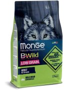 Monge BWild XS-XL Mistreț hrană uscată conținut redus cereale câini 2.5kg