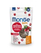 Monge Gift Sterilised Filled & Crunchy Rață și Merișoare punguță recompense funcționale fără cereale pisici sterilizate 60g