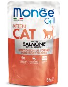 Monge Grill Kitten Somon plic hrană umedă fără cereale pisici junior (în aspic) bax 85g x 28buc