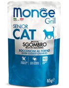 Monge Grill Senior Macrou plic hrană umedă fără cereale pisici senior (în aspic) bax 85g x 28buc