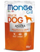 Monge Grill Senior XS-XL Rață plic hrană umedă câini senior (în suc propriu) 100g