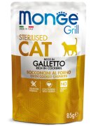 Monge Grill Sterilised Cocos plic hrană umedă fără cereale pisici sterilizate obezitate (în aspic) 85g