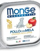Monge Monoprotein Puppy&Junior XS-XL Pui și Măr tăviță hrană umedă monoproteică fără cereale câini junior (pate) bax 150g x 24buc