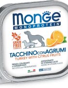 Monge Monoprotein XS-XL Curcan și Fructe tăviță hrană umedă monoproteică fără cereale câini (pate) bax 150g x 24buc