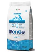 Monge Natural Superpremium Monoprotein Light XS-XL Somon și Orez hrană uscată câini obezitate 12kg