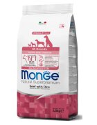 Monge Natural Superpremium Monoprotein Puppy&Junior XS-XL Vită și Orez hrană uscată câini junior 2.5kg