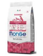 Monge Natural Superpremium Monoprotein XS-XL Vită și Orez hrană uscată câini 2.5kg