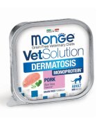 MONGE VETSOLUTION Dermatosis Porc și Aloe Vera dietă veterinară tăviță hrană umedă fără cereale pisici piele & blană (pate) 100g