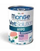 MONGE VETSOLUTION Hypo Monoprotein XS-XL Porc dietă veterinară conservă hrană umedă monoproteică fără cereale câini alergii (pate) 400g