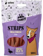 Mr Bandit Strips XS-XL Rață punguță recompense fără cereale câini 500g
