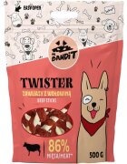 Mr Bandit Twister XS-XL Vită punguță recompense câini 500g