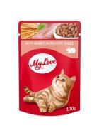 MY LOVE Iepure hrană umedă pisici (în sos) Iepure plic hrană umedă pisici (în sos) 85g