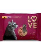 MY LOVE Pui și Curcan plic hrană umedă pisici (în sos) multipack 85g x 4buc