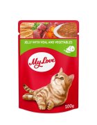 MY LOVE Vită și Legume hrană umedă pisici (în jeleu) Vită și Legume plic hrană umedă pisici (în jeleu) 85g