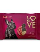MY LOVE XS-XL Vită plic hrană umedă câini (în sos) multipack 100g x 4buc