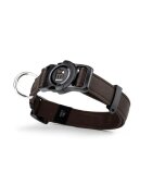 MyFamily Memopet zgardă ajustabilă cu NFC câini textil 35-53cm maro