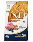 N&D Ancestral Grain Adult Mini XS-S Miel și afine hrană uscată conținut redus cereale câini 800g
