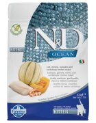 N&D Ocean Kitten Cod și Creveți hrană uscată fără cereale pisici junior 300g