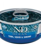 N&D Ocean Ton și Calamar conservă hrană umedă fără cereale pisici (în sos) 70g