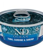 N&D Ocean Ton și Sardine conservă hrană umedă fără cereale pisici (în sos) 70g
