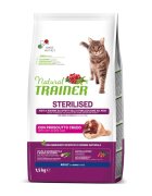 Natural Trainer Sterilised Bacon hrană uscată pisici sterilizate 1.5kg
