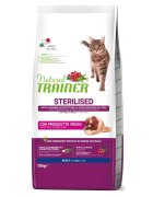 Natural Trainer Sterilised Bacon hrană uscată pisici sterilizate 10kg