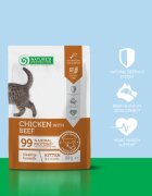 Natures Protection Healthy Growth Kitten Pui și Vită plic hrană umedă pisici junior sistem imunitar (în sos) 100g